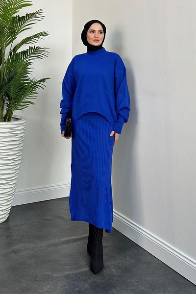 MERVEN AKYÜZ Σετ πουλόβερ Edwin Jileli Sax Knitwear