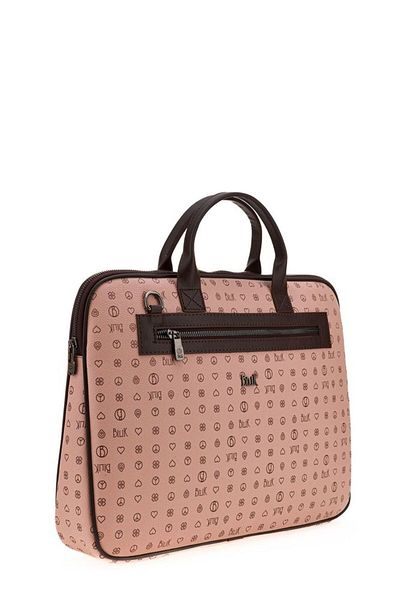Bilik Deri Monogramă Roz/maro Unisex Laptop & Servietă Rh09 Business-mn