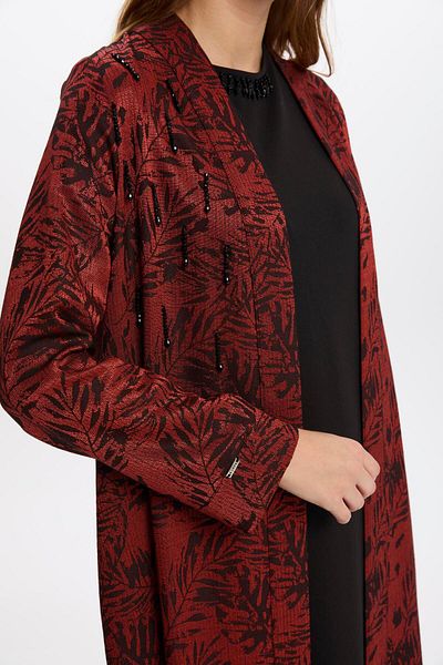 Zühre Patterned Accessory Detailed Claret Red Combination Suit Tk-1331