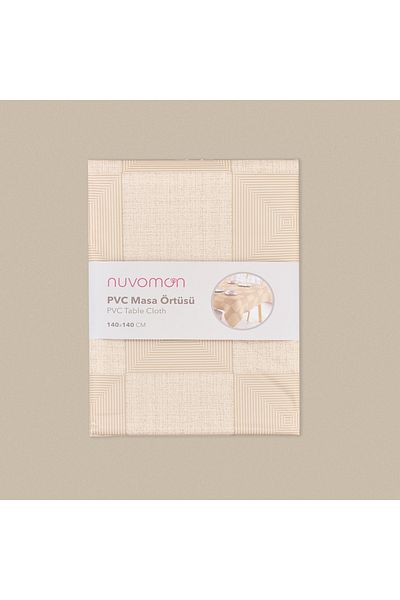 Nuvomon Square Pvc Tablecloth - Beige - 140X140 cm