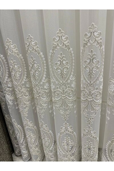 NİVEMESHOME Nivemeshome 1/3 Κοντή πλισέ χρυσή λεπτομερής κουρτίνα από τούλι Apm