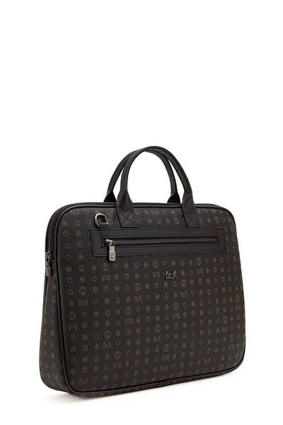 Bilik Deri Monogram Black Unisex Laptop & Χαρτοφύλακας Rh09 Business-mn