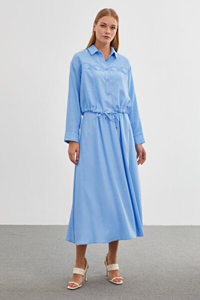 Zühre Blue Double Suit with Lace Detail Tk-1266