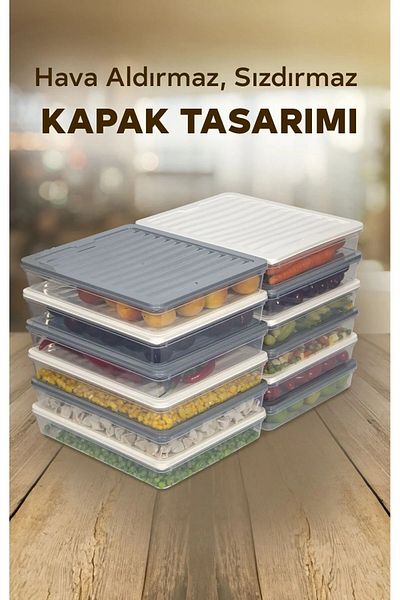 SAVLAR 12 Colorful Refrigerator Organizer Freezer and Microwave Storage Container 12X2400 ml