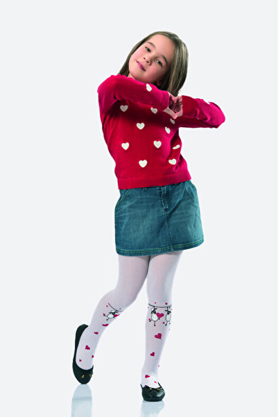 NBB White Children's Pantyhose - Lamb Pattern