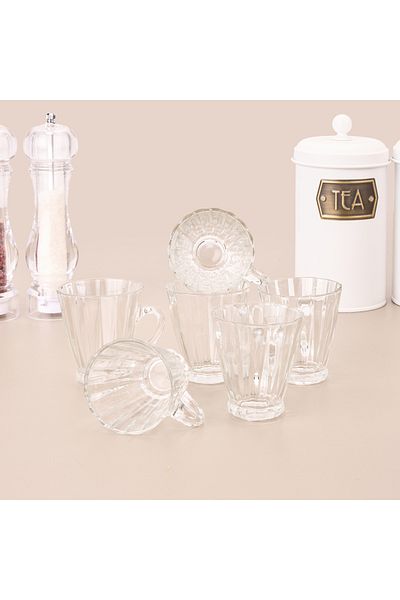 Glass In Love In Love 6-Piece Glass Mug - Transparent - 180 ml