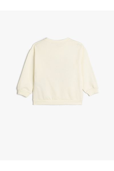 Koton Cotton Long Sleeve Sweat Bow - Crew Neck Printed