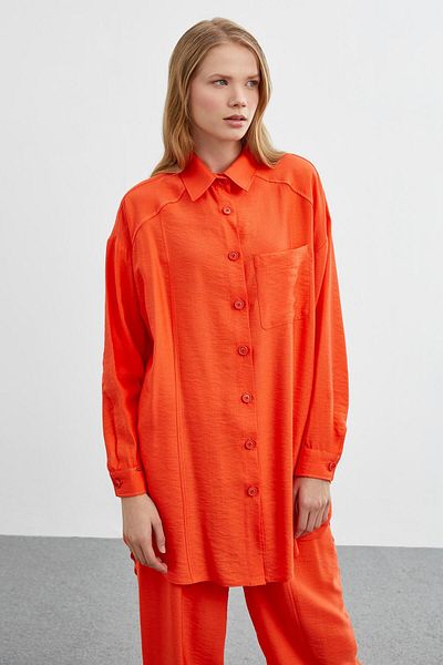 Zühre Orange Double Combination Set - Pocket Detailed and Buttoned Tk-1294