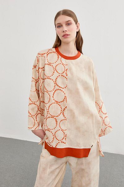 Zühre Tk-1300 Patterned Orange Combination Set