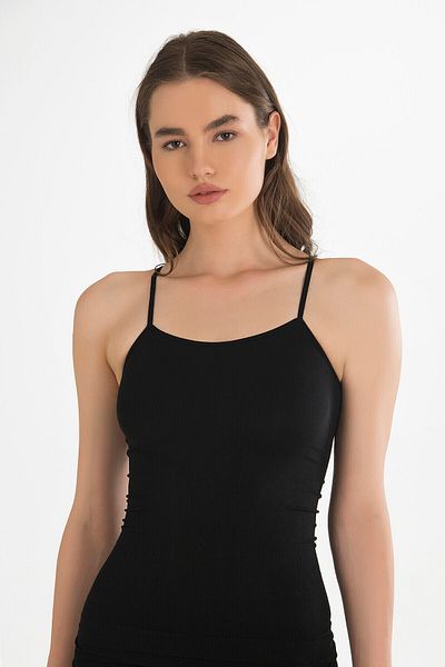 NBB Black Thin Strap Seamless Tank Top