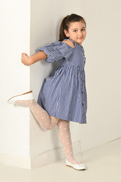 NBB Children's Pantyhose - Ecru Floral Pattern