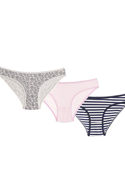 NBB Renkli Desenli 3lü Slip Külot