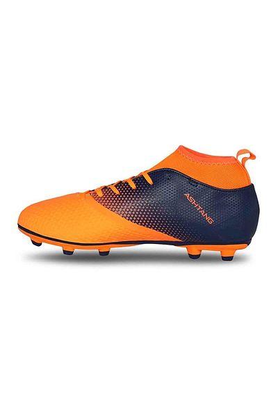 Nivia Ashtang Football Studs | Black/orange | 7 Uk/8 Us/41 Eu | Synthetic Leather | Waterproof