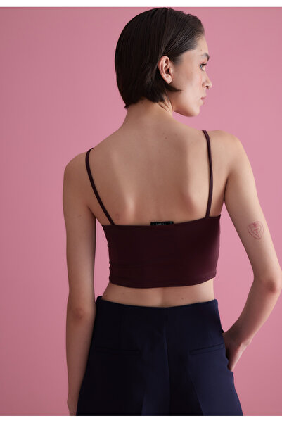 TUBİA Γυναικεία μπλούζα με λουράκι μπορντό μπουστάκι