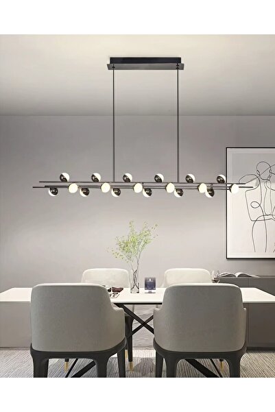 Özcan Aydınlatma 2842-18AS-24 Stary 120cm 18'Lİ SIRALI SARKIT PLATİN