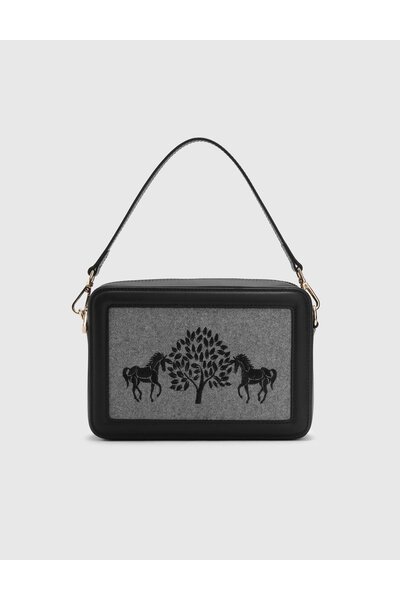 İLVİ Candice Kadın El Çantası Siyah Hakiki Deri