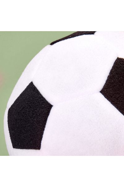 Evidea Soft Football Ball Figured Pillow - Black / White - 30X30 cm