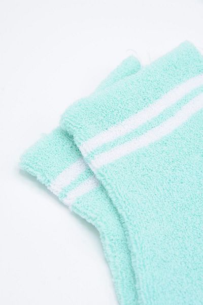 NBB Mint Green Striped Reverse Towel Shortcut Socks