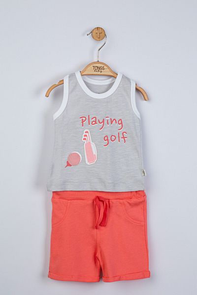 Tongs Baby Compleu 2 piese Playing golf pentru baietei, Tongs baby Galben