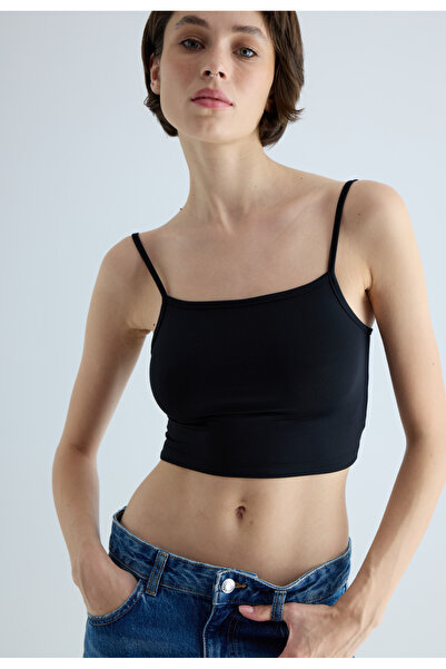 TUBİA Γυναικεία μπλούζα με λουράκι μαύρο μπουστάκι