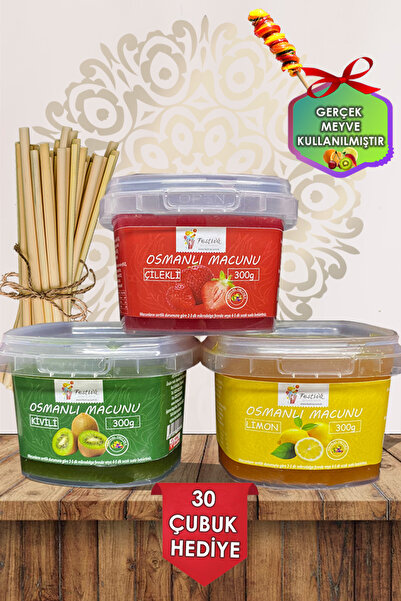 Festiva Osmanlı Macunu Seti Meyveli Hazır3 Çeşit 300gr. - 30 Adet Macun Çubuğu