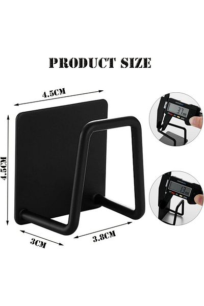 Sea Home 2 Pcs Black 3m Adhesive Steel Dish Sponge Holder Hanger Dish Sponge Holder M-Sng1