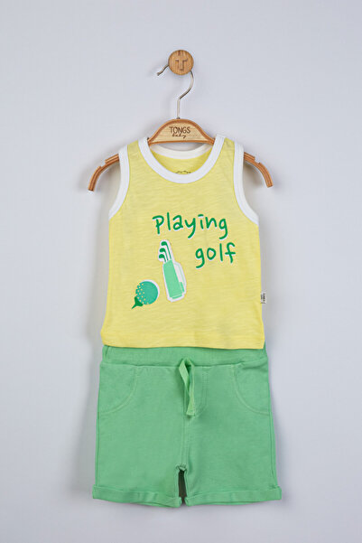 Tongs Baby Compleu 2 piese Playing golf pentru baietei, Tongs baby  Galben