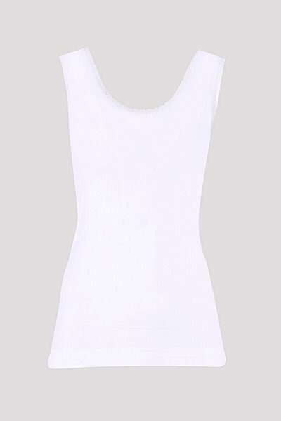 NBB White Thick Strap Lace Tank Top