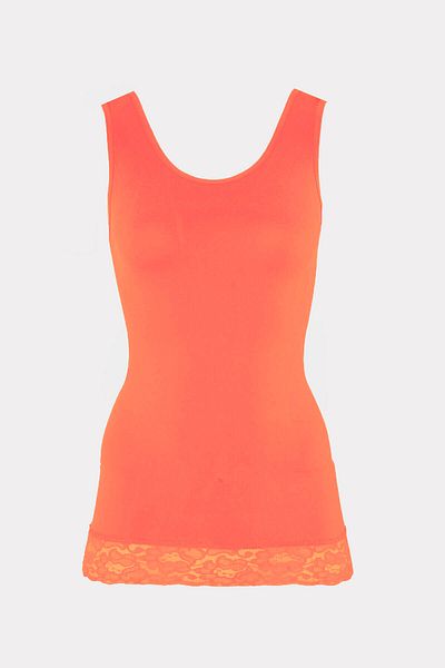 NBB Orange Lace Wide Strap Seamless Tank Top