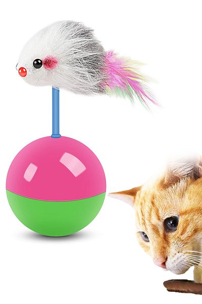 MAROKEN Movable Cat Toy Cat Mouse Toy Pet Play Ball Fun Kitten Toys