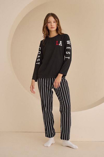 NBB Black Coast West Striped Pajama Set