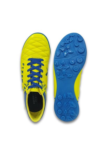 Vector X Fizer Indoor Football Shoes | Yellow/blue | 9 Uk/10 Us/43 Eu | Synthetic Leather