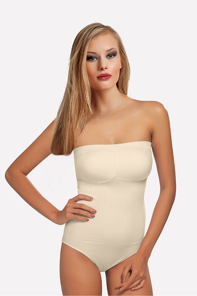 NBB Nude Strapless Seamless Covered Body with Snap Fasteners