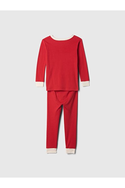 GAP Bebek Kırmızı %100 Organik Pamuk Desenli Pijama Takımı