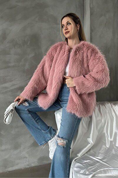 Caddebostan Moda Pudra Peluş Kaban Modern Premium Luxury Trend Tasarım Kaban