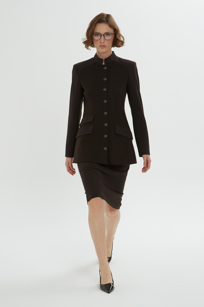 GİZİA Düğme Detaylı Siyah Ceket ve Kalem Etek Takımı