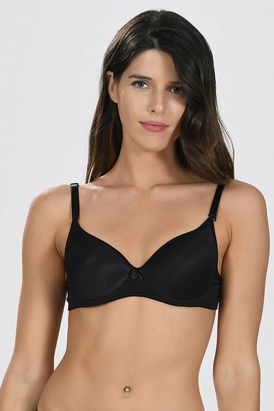 STN Black Covered Single Bra