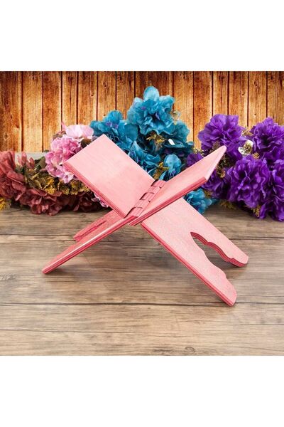 İkranur Çocuk Boy Ahşap Kitaplık ve Kuran Alıştırma Rahlesi 35*17 cm Rumi Des...