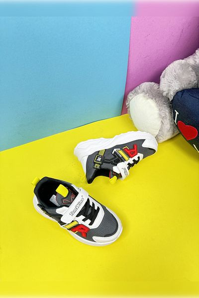 Allyup Pantofi unisex pentru copii - roșu afumat, șireturi din cauciuc, velcro și respirabil 080
