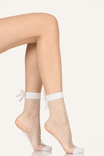 NBB White Fishnet Socks
