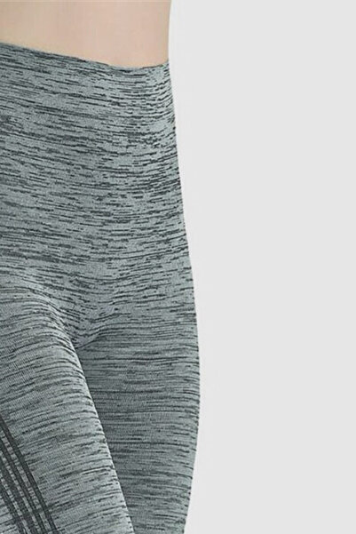 NBB Gray Melange Striped Sports Leggings