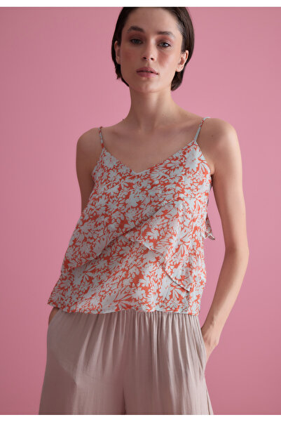 TUBİA Γυναικεία μπλούζα με φλοράλ σχέδιο μέντας