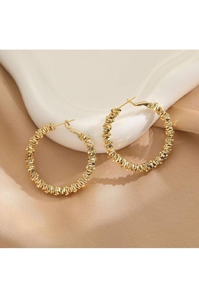 Mach Steel Serrated Hoop Earrings