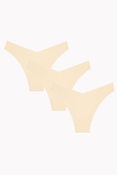 NBB Skin Color 3-Piece Laser V Shape Brazillian Panties
