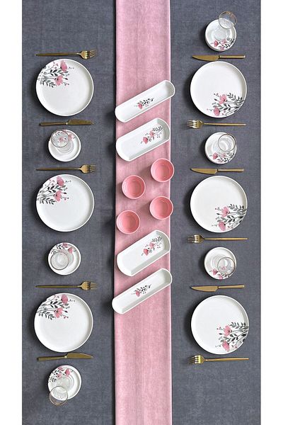 ERS 20 Piece Breakfast Set - Pink Wedding Dress