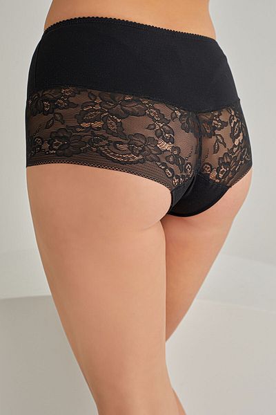 NBB Laser Cut Lace Black Abdominal Gathering Corset
