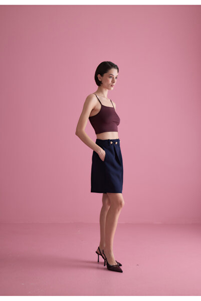 TUBİA Γυναικεία μπλούζα με λουράκι μπορντό μπουστάκι