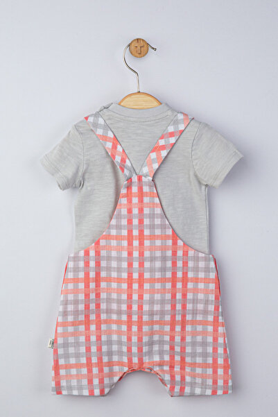 Tongs Baby Set salopeta cu tricou in carouri pentru bebelusi, Tongs baby  Galben