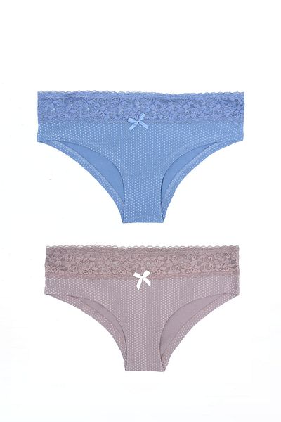 NBB Hipster Brown Koral - Set of 2 Lacy Waist Panties