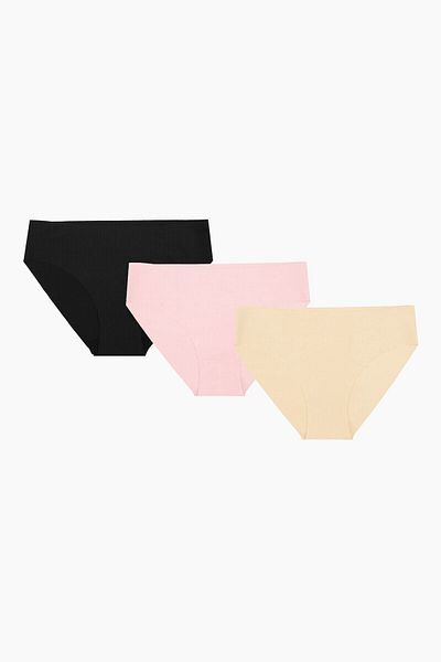 NBB Βασικά εσώρουχα 3 τεμαχίων Black Mink Skin Laser No Trace Cut